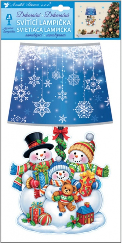 Lampička samolepicí svítící LED sněhuláci 31 cm  Anděl Přerov s.r.o.