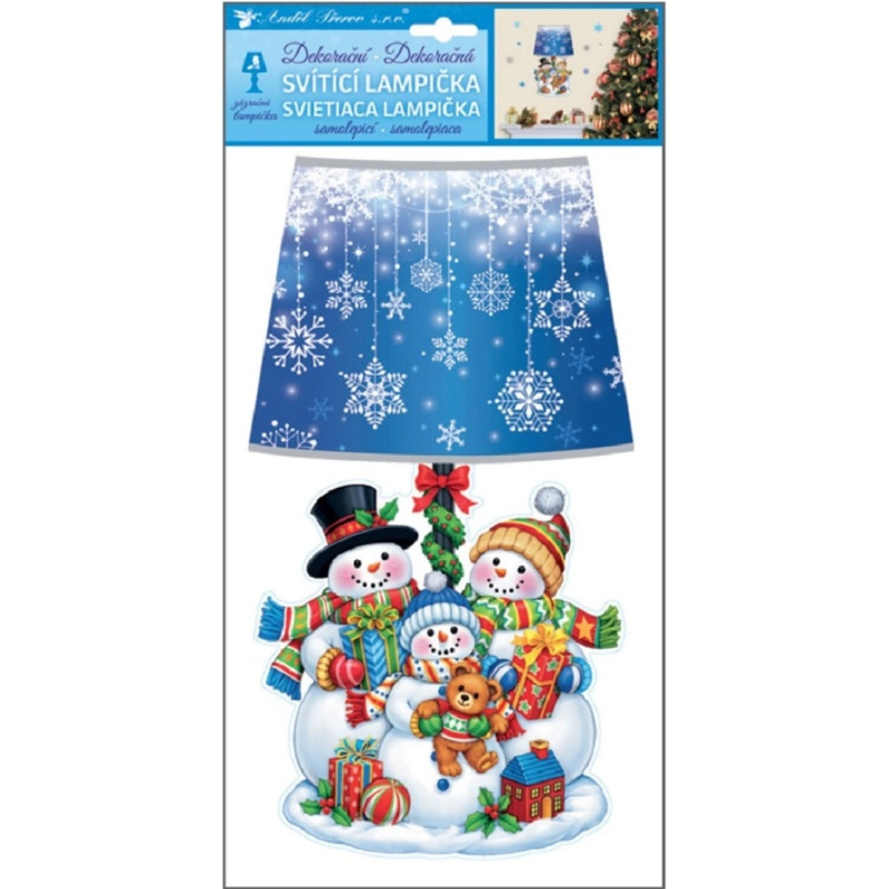 Lampička samolepicí svítící LED sněhuláci 31 cm  Anděl Přerov s.r.o.