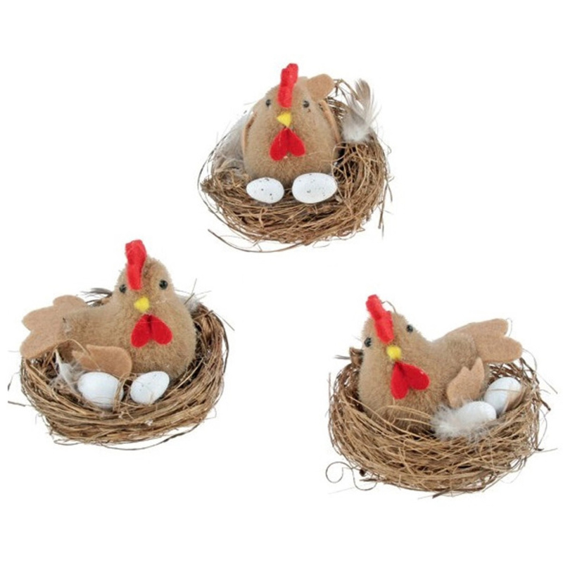 Slepička v hnízdě hnědá 7 cm  Anděl Přerov s.r.o.