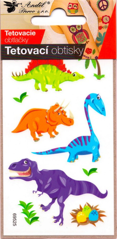 Tetovací obtisky 10,5 x 6 cm - malí dinosauři Anděl Přerov s.r.o.