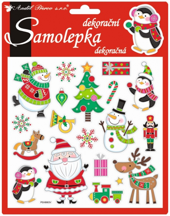 Samolepky veselé vánoční prostorové 18x17 cm  Anděl Přerov s.r.o.
