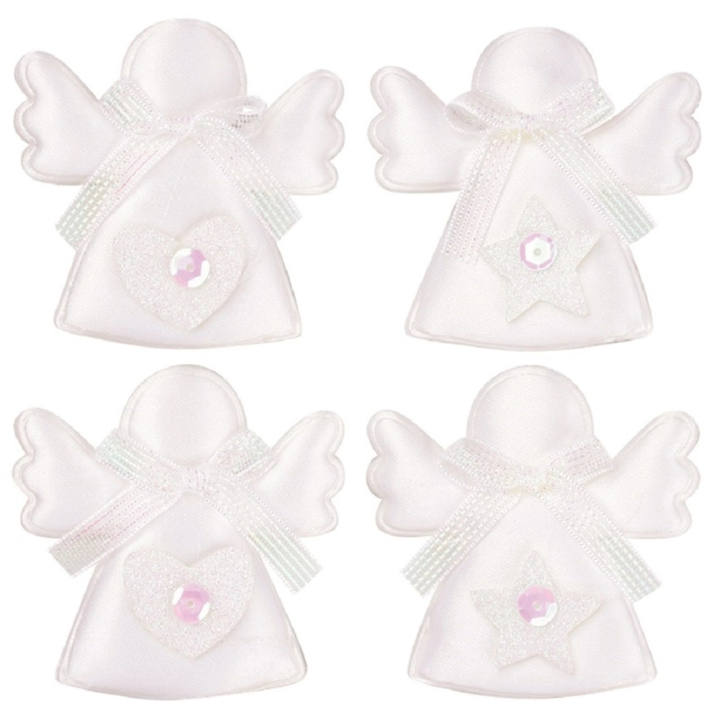 Anděl bílý na klipu 6 cm, 4 ks v sáčku Anděl Přerov s.r.o.