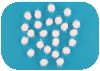Kuličky plyšové bílé 1,5 cm, 24 ks v sáčku Anděl Přerov s.r.o.