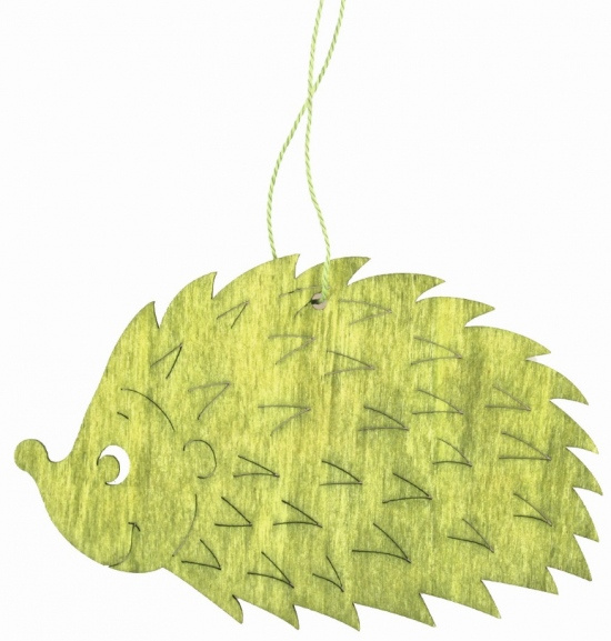 Dřevěný ježek na zavěšení zelený 12 cm  Anděl Přerov s.r.o.