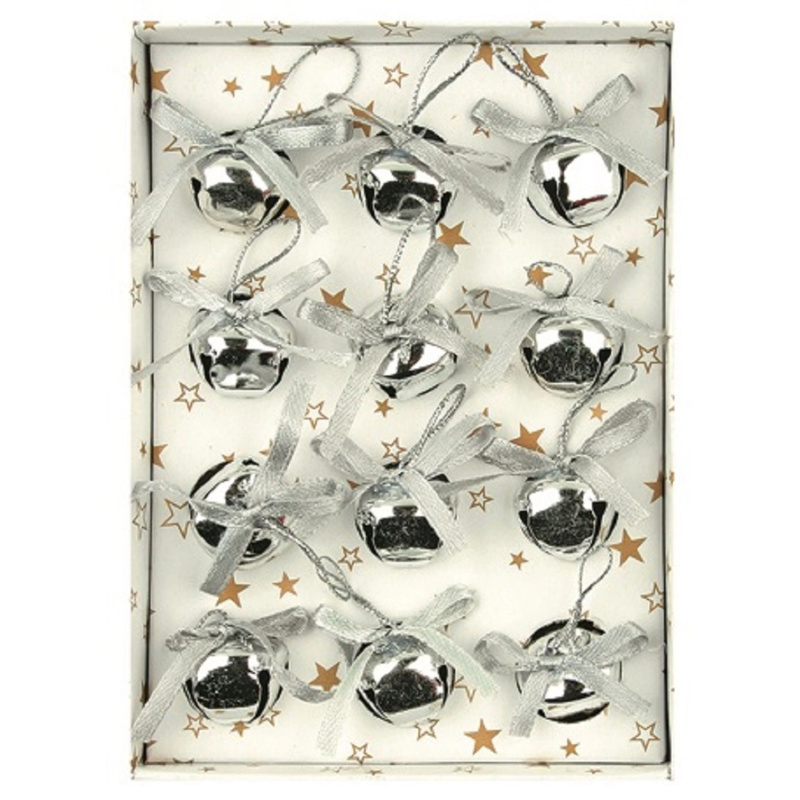 Rolničky v krabičce, stříbrná, 12 ks