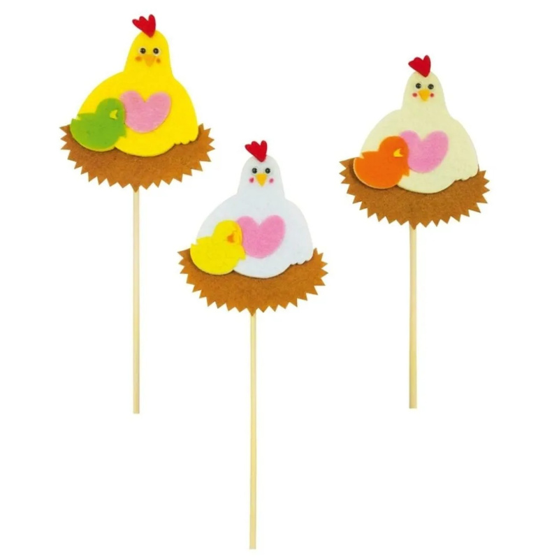 Anděl Přerov Zápich slepička v hnízdě 10 cm + špejle, různé druhy