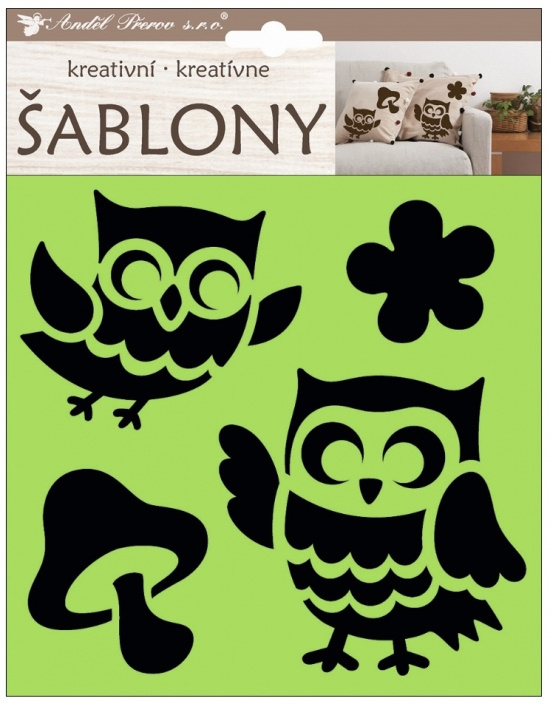 Kreativní šablony - sovičky 18 x 17,5 cm  Anděl Přerov s.r.o.