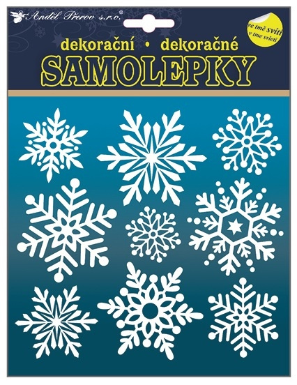 Samolepky svítící ve tmě 23x18 cm, vločky Anděl Přerov s.r.o.