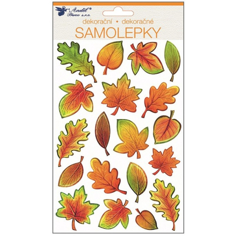 Samolepky plastické 25x14 cm, podzimní listí Anděl Přerov s.r.o.
