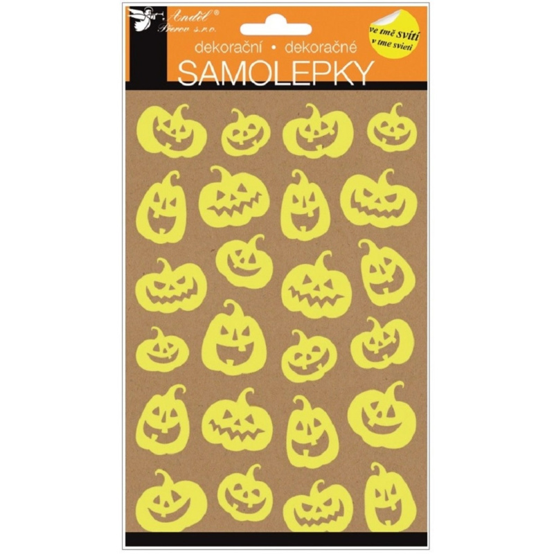 Samolepky svítící ve tmě rozesmáté dýně 14 x 25 cm Anděl Přerov s.r.o.