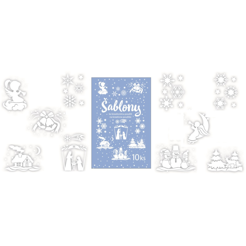 Šablony na kreativní použití 10 motivů, 31 x 21 cm