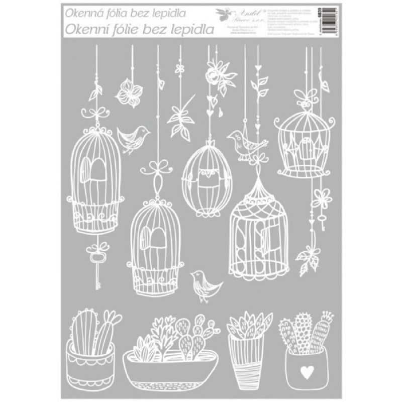 Anděl Přerov Dekorační okenní fólie macešky, mix dekorů, 30 x 33,5 cm