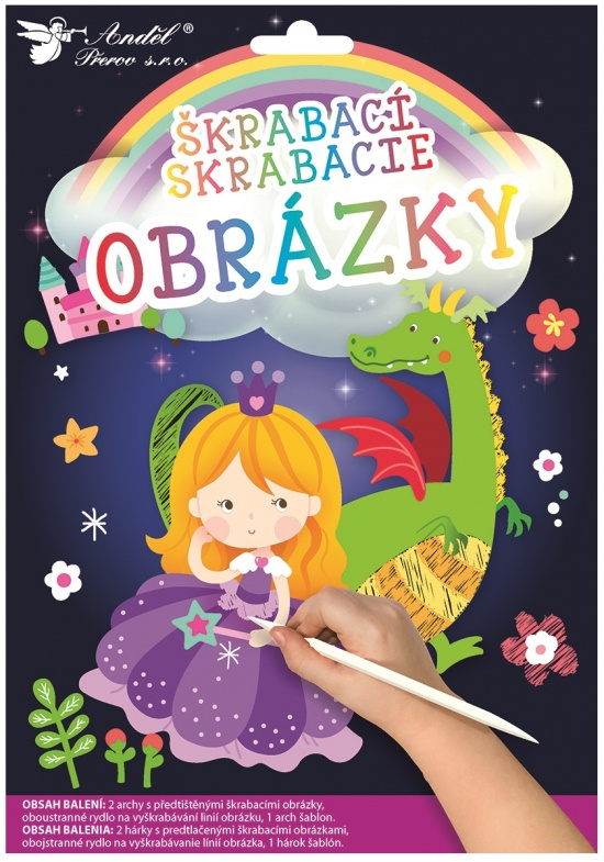 Škrabací obrázky 2 archy 16,5 x 21 cm Princezna Anděl Přerov s.r.o.