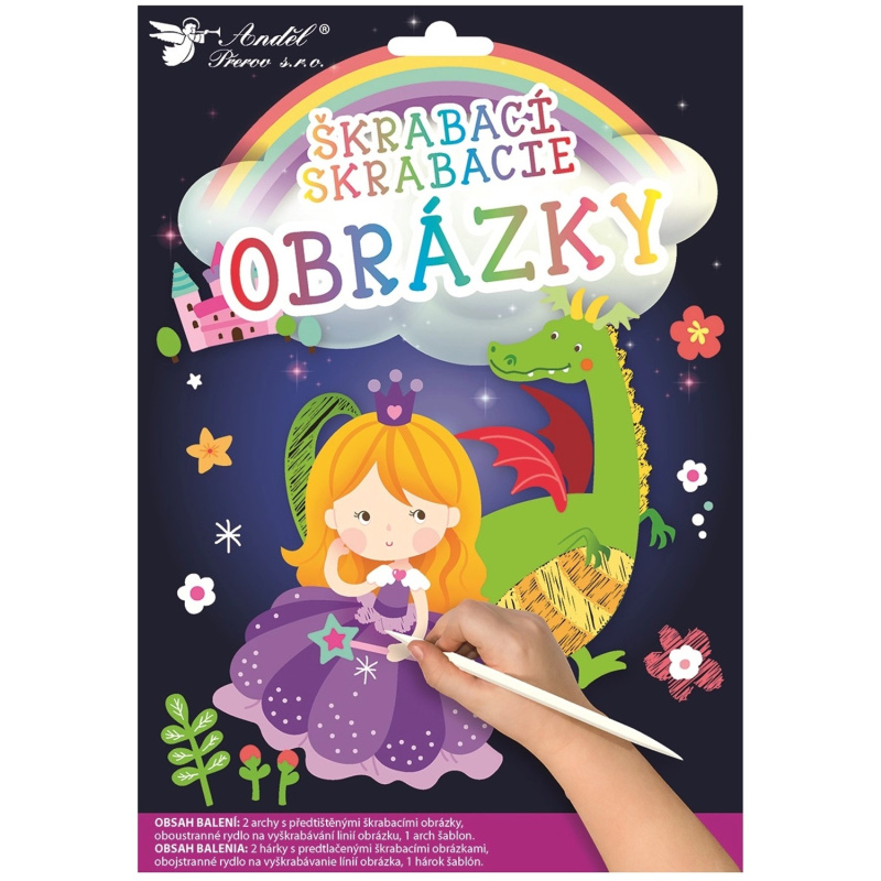 Škrabací obrázky 2 archy 16,5 x 21 cm Princezna Anděl Přerov s.r.o.