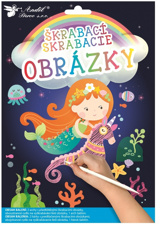 Škrabací obrázky 2 archy 16,5 x 21 cm Mořská pana Anděl Přerov s.r.o.