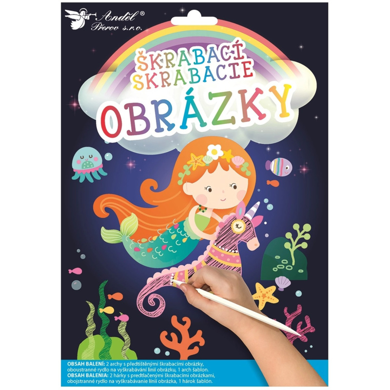 Škrabací obrázky 2 archy 16,5 x 21 cm Mořská pana Anděl Přerov s.r.o.