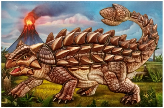 Samolepicí skládačka Ankylosaurus 14 x 25 cm Anděl Přerov s.r.o.