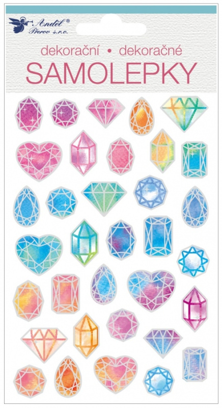 Samolepky diamanty se stříbrnou ražbou 10 x19 cm  Anděl Přerov s.r.o.