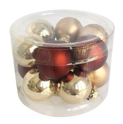 Sada skleněných baněk hnědá 2 cm, 12 ks  Anděl Přerov s.r.o.