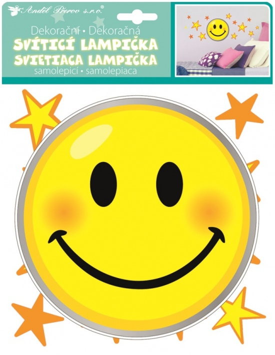 Lampička samolepicí svítící LED smajlík 18 cm Anděl Přerov s.r.o.