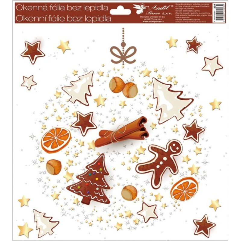 Okenní fólie 30 x 33,5 cm perník Ozdoba