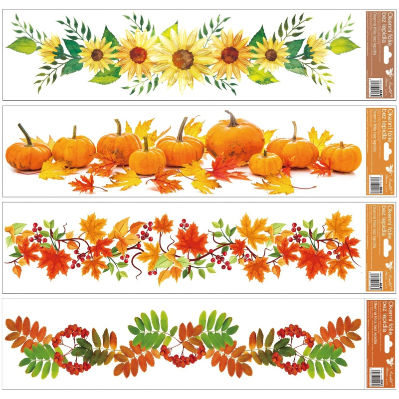 Okenní fólie pruhy 64 x 15 cm jeřabina