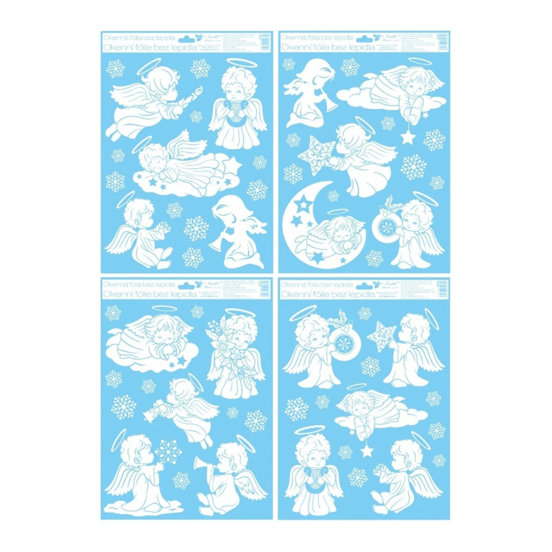 Okenní fólie 42 x 30 cm andělé Andílek s hvězdičkou