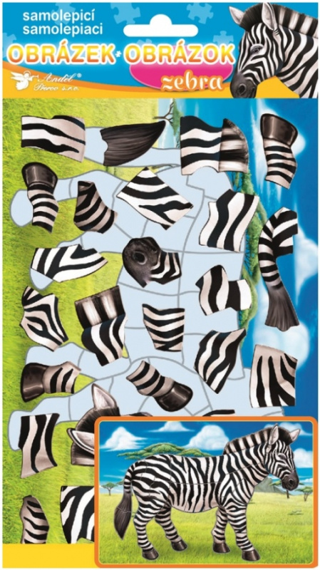 Samolepicí skládačka zebra 14 x 25 cm Anděl Přerov s.r.o.