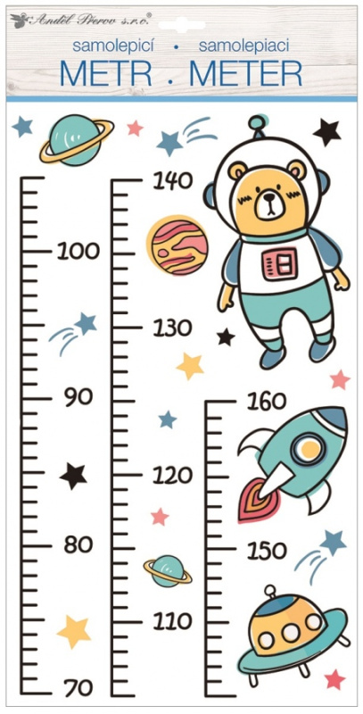 Samolepky na zeď dětský metr - vesmír, do 160 cm Anděl Přerov s.r.o.