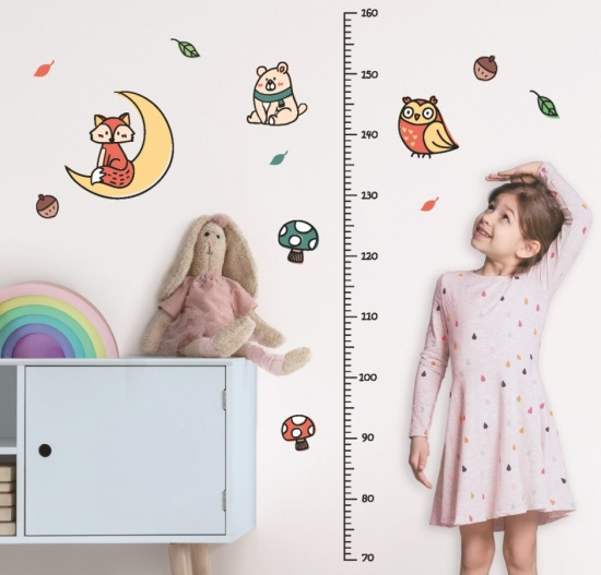Samolepky na zeď dětský metr - lesní zvířátka, do 160 cm Anděl Přerov s.r.o.