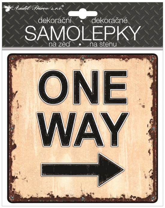 Samolepicí plastická cedulka One Way 18 x 23 cm Anděl Přerov s.r.o.