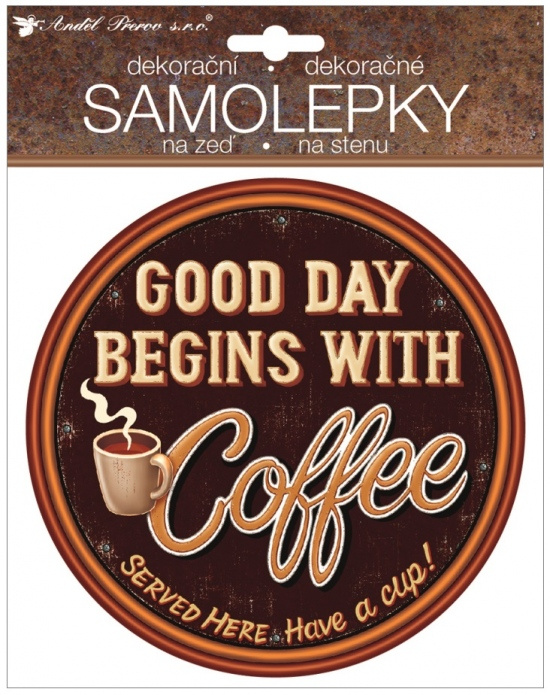 Samolepicí plastická cedulka Coffee 18 x 23 cm Anděl Přerov s.r.o.