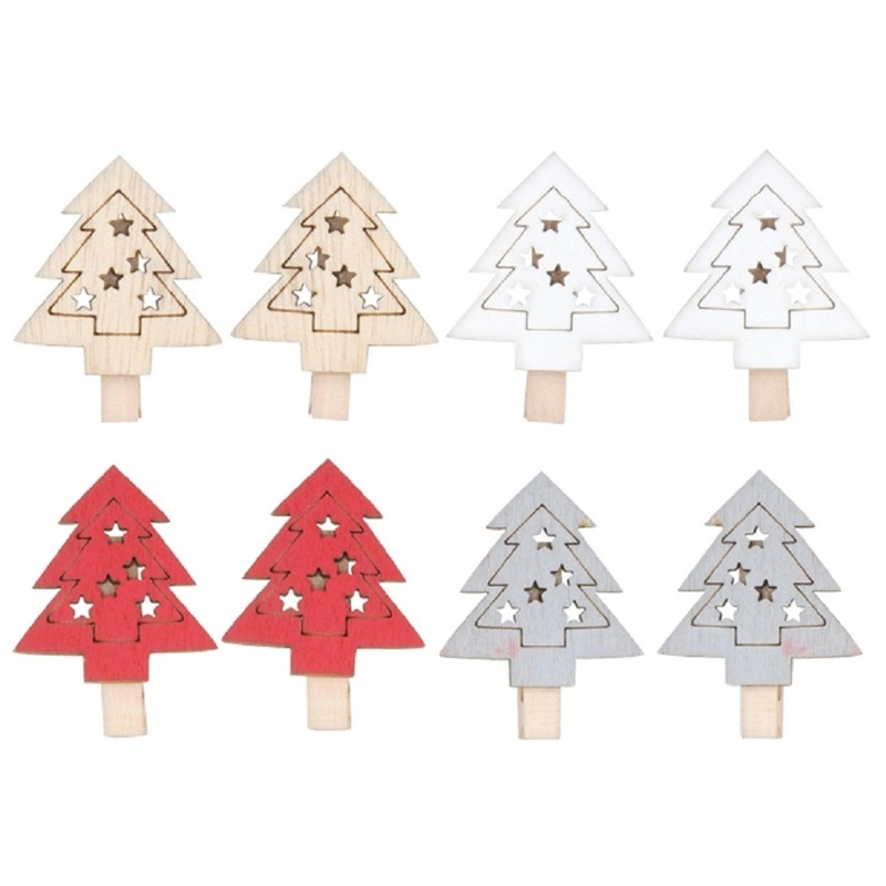 Strom dřevěný na kolíčku, 8 ks, 4,5 cm