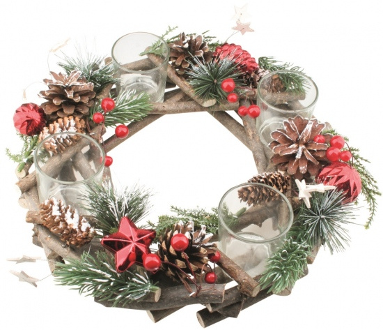 Věnec adventní z větviček s šiškami 30 cm  Anděl Přerov s.r.o.