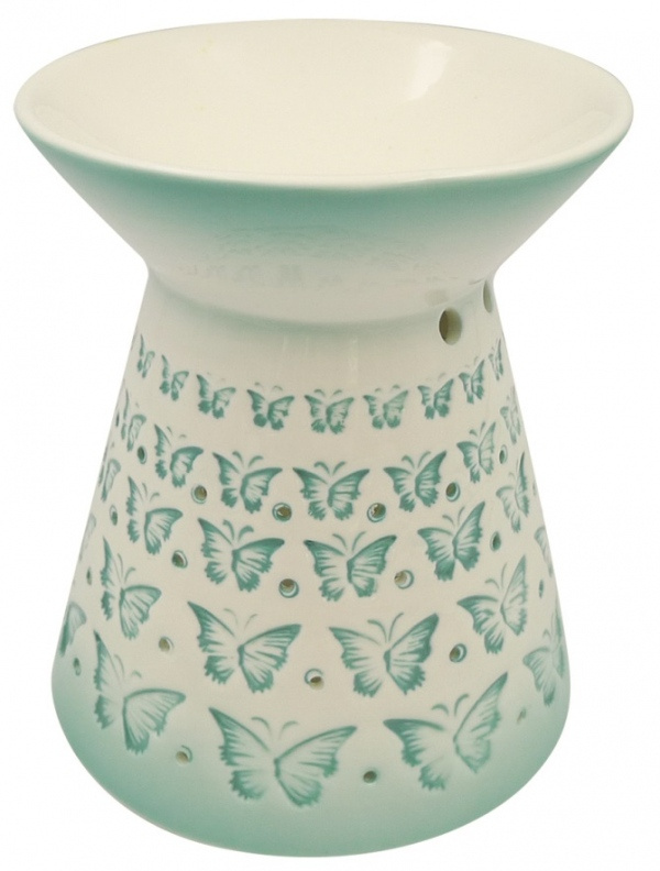 Aromalampa porcelánová se zelenými motýlky 13 cm  Anděl Přerov s.r.o.