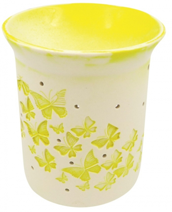 Aromalampa porcelánová s žlutými motýlky 11 cm  Anděl Přerov s.r.o.