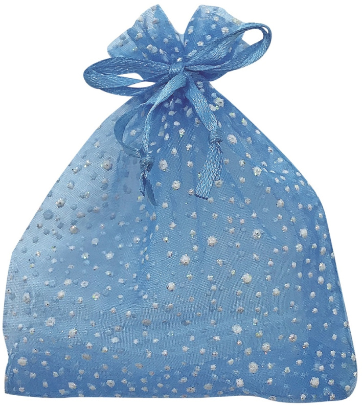 Organza pytlík světle modrý se třpytkami