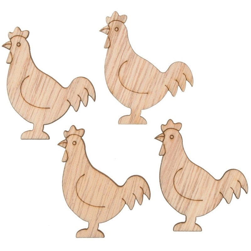 Slepička dřevěná 4 cm s lepíkem 24 ks Anděl Přerov s.r.o.