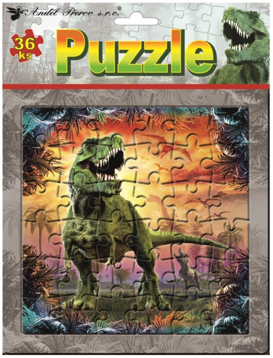 Puzzle 20 x 20 cm, 36 dílků, Tyranosaurus Anděl Přerov s.r.o.