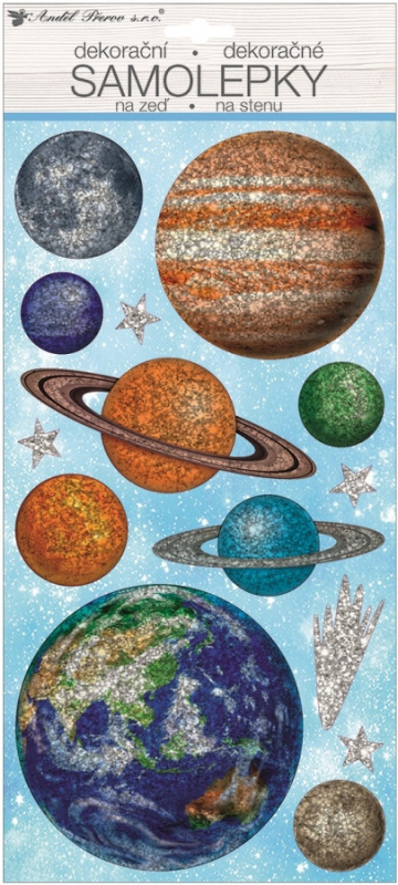 Samolepky na zeď 40 x 18 cm, hologramové planety Anděl Přerov s.r.o.