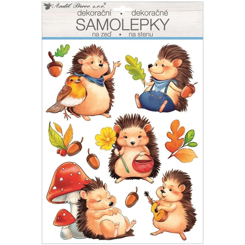 Samolepka na zeď plastická 41 x 28 cm, ježci Anděl Přerov s.r.o.
