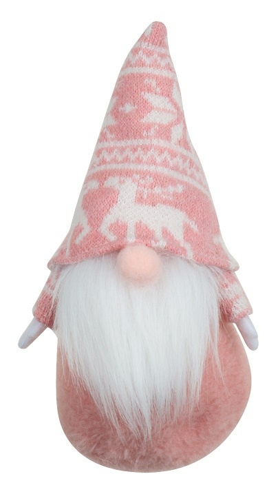 Skřítek na postavení 21 cm, růžový s norským vzorem Anděl Přerov s.r.o.