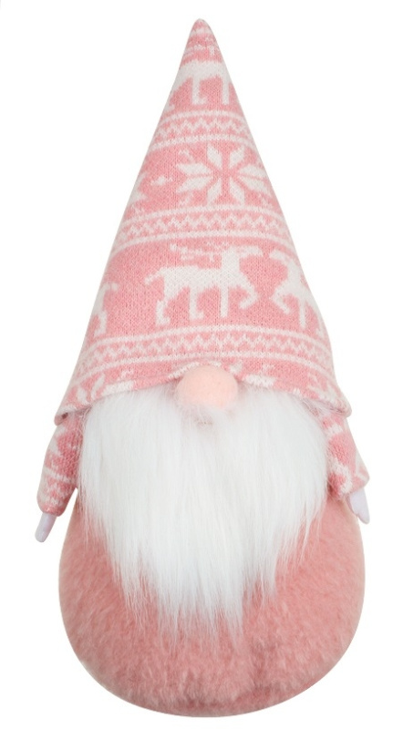 Skřítek na postavení 30 cm, růžový s norským vzorem  Anděl Přerov s.r.o.