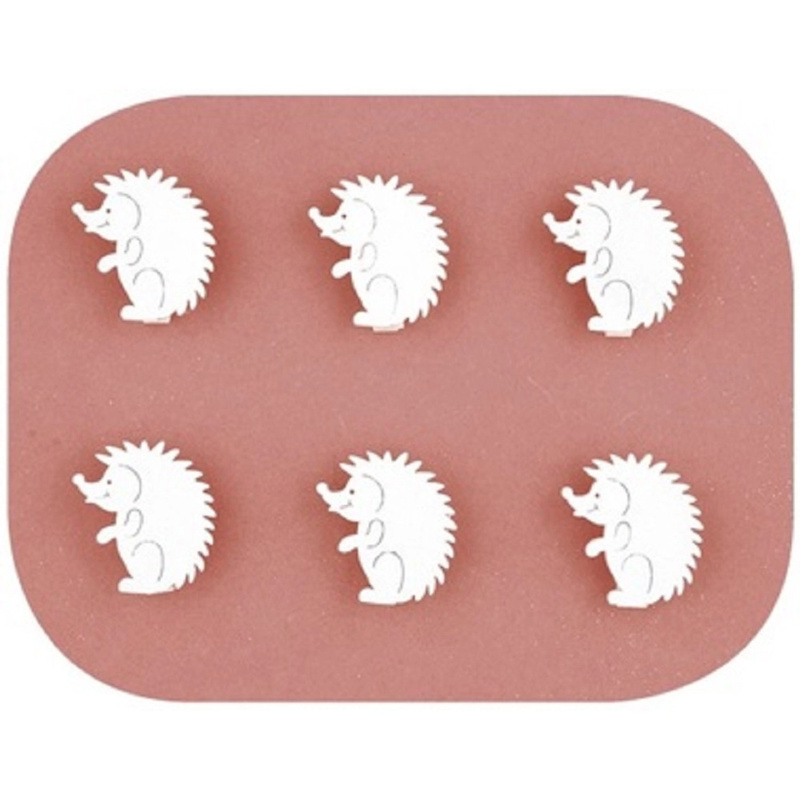 Ježek dřevěný na kolíčku 4 cm, 6 ks, bílý Anděl Přerov s.r.o.