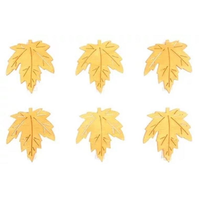 List dřevěný na kolíčku 4 cm, 6 ks, oranžový Anděl Přerov s.r.o.