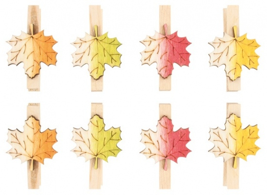 Listy dřevěné na kolíčku 3 cm, 8 ks  Anděl Přerov s.r.o.