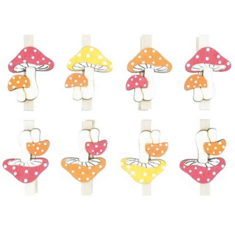 Hříbky dřevěné na kolíčku 3,5 cm, 8 ks  Anděl Přerov s.r.o.