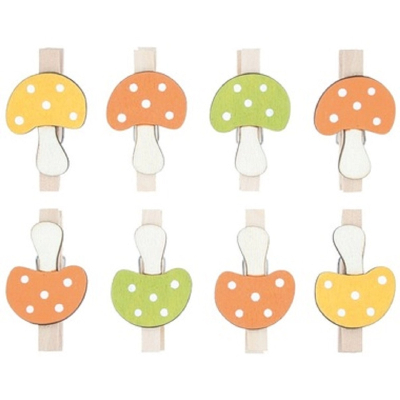 Hříbky dřevěné na kolíčku 3,5 cm, 8 ks  Anděl Přerov s.r.o.