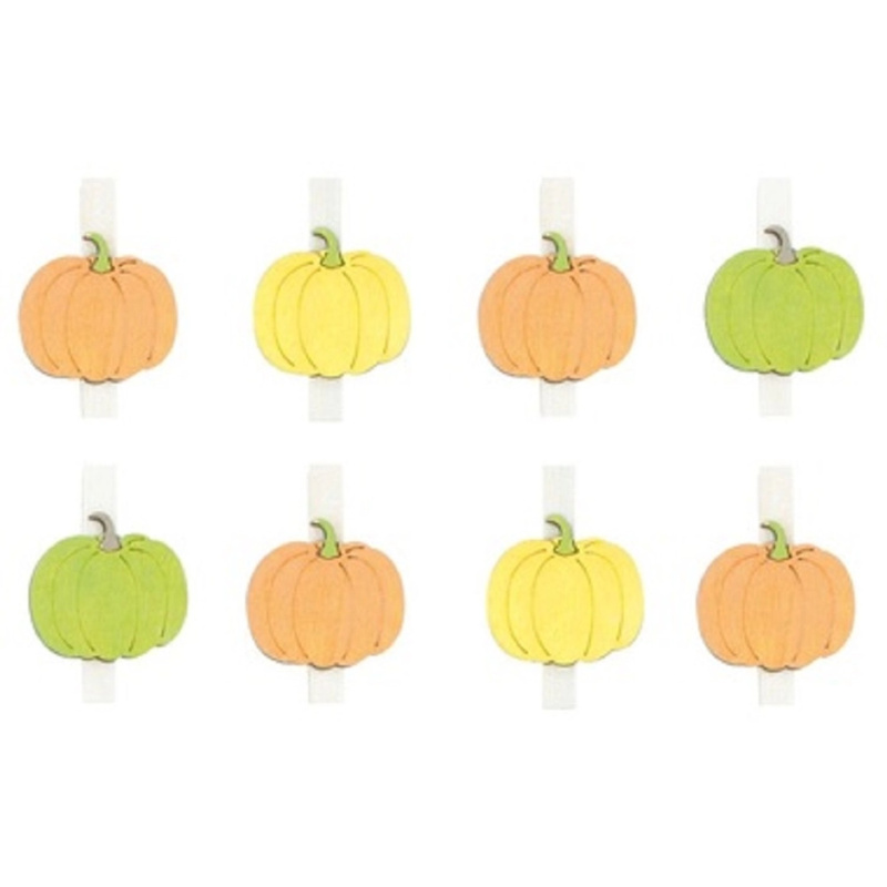 Dýně dřevěné na kolíčku 3,5 cm, 8 ks  Anděl Přerov s.r.o.