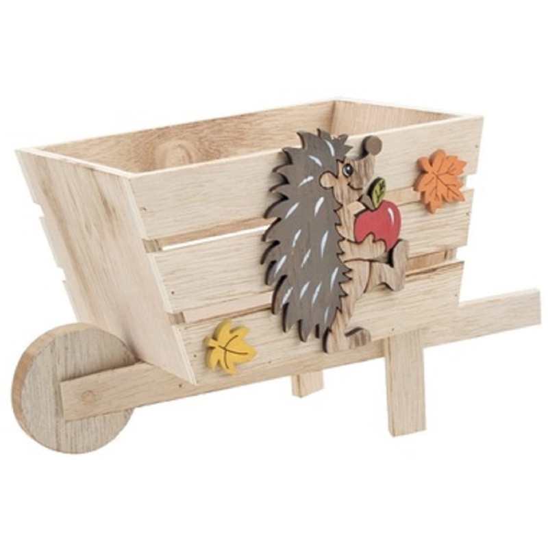 Trakař dřevěný s ježkem 9 x 18 cm Anděl Přerov s.r.o.